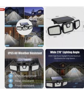 3 Head Solar Wall Light Outdoor Security Lamp. 5000 Units. EXW Los Angeles 
